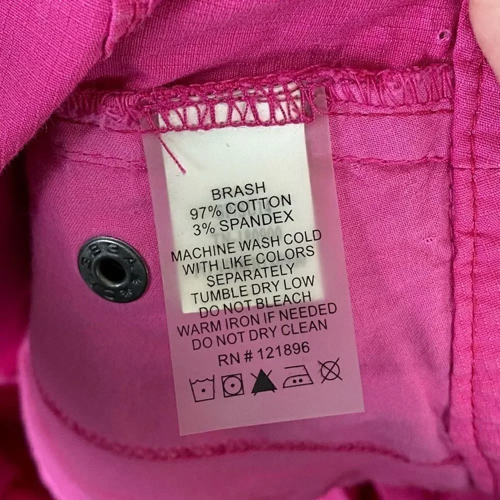 Title Nine Brash Hot Pink Button Side Athletic Mini Skirt Size 6